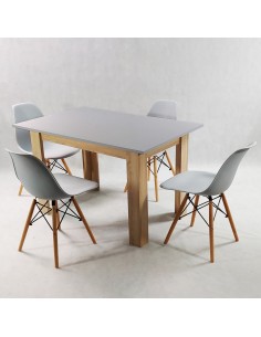 Zestaw stół Modern 120 GS i 4 krzesła Milano szare 2