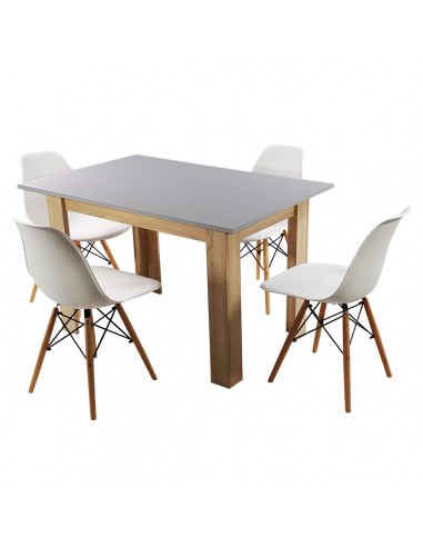 Zestaw stół Modern 120 GS i 4 krzesła Milano białe