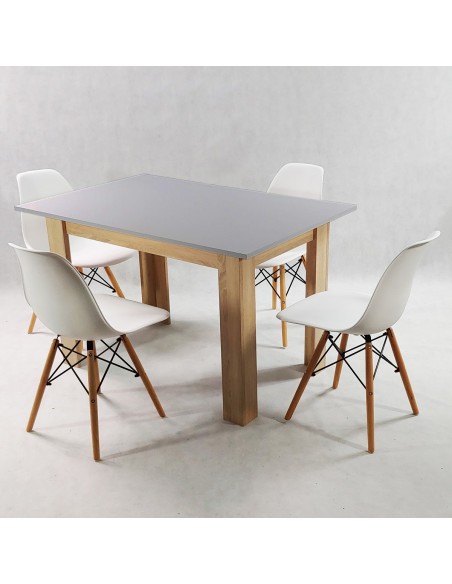 Zestaw stół Modern 120 GS i 4 krzesła Milano białe