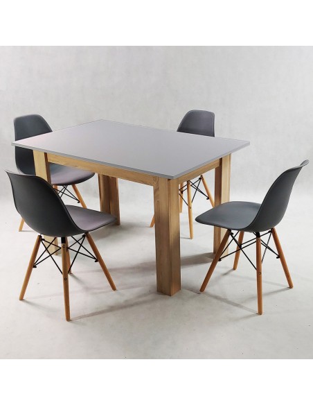 Zestaw stół Modern 120 GS i 4 krzesła Milano czarne