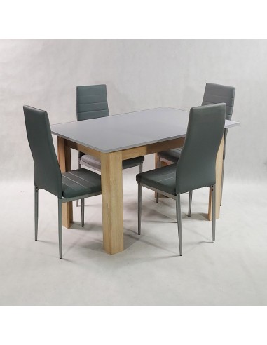 Zestaw stół Modern 120 GS i 4 szare krzesła Nicea