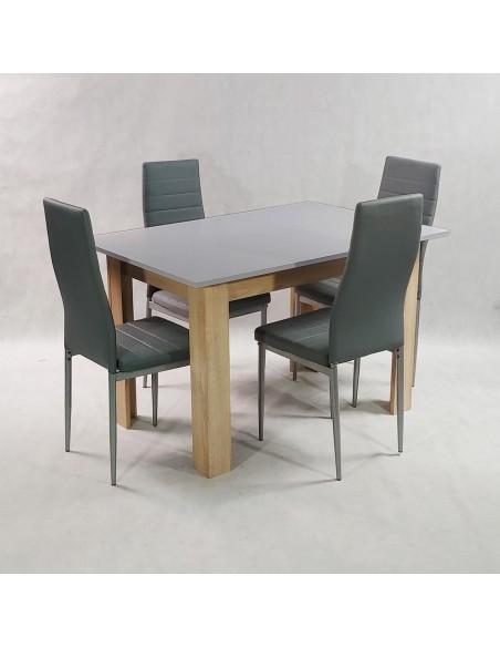 Zestaw stół Modern 120 GS i 4 szare krzesła Nicea