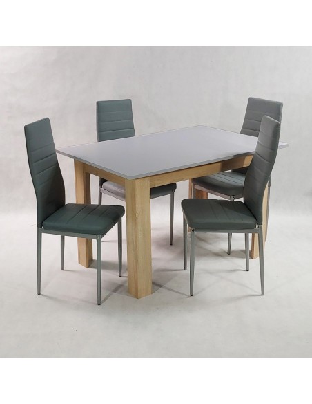 Zestaw stół Modern 120 GS i 4 szare krzesła Nicea