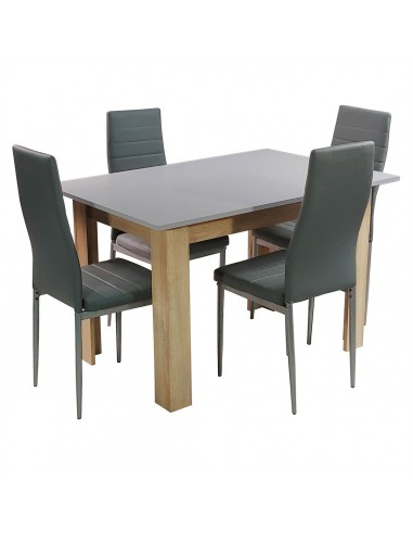 Zestaw stół Modern 120 GS i 4 szare krzesła Nicea