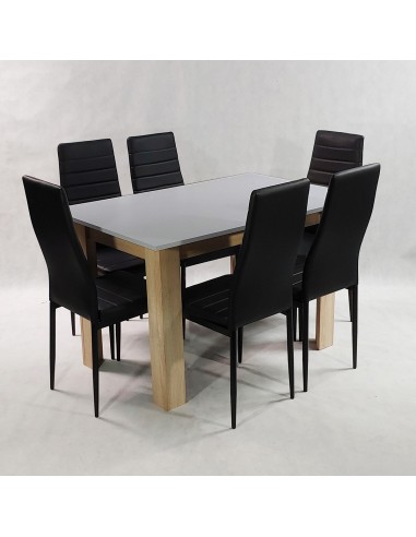 Zestaw stół Modern 120 GS i 6 czarnych krzeseł...