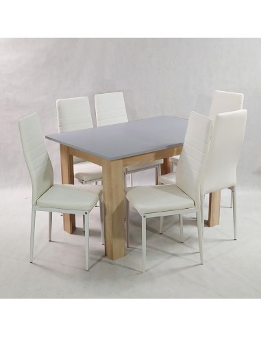 Zestaw stół Modern 120 GS i 6 białych krzeseł...