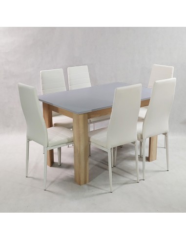 Zestaw stół Modern 120 GS i 6 białych krzeseł...