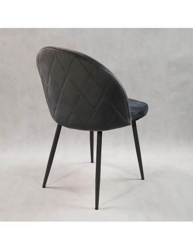 Krzesło DENWER VELVET szare, nogi czarne