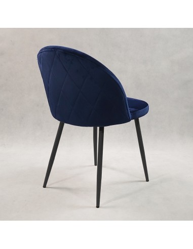 Krzesło DENWER VELVET granatowe, nogi czarne
