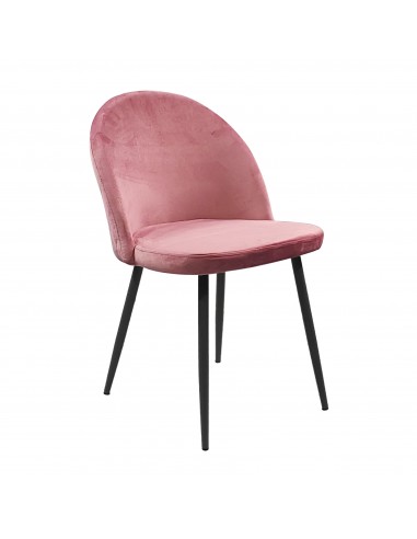 Krzesło DENWER VELVET różowe, nogi czarne