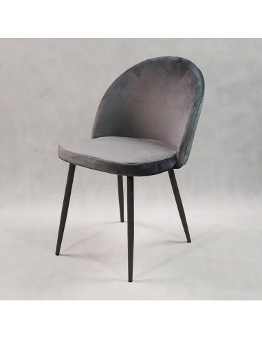 4 krzesła DENWER VELVET szare, nogi czarne