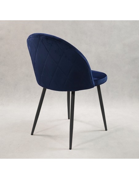 4 krzesła DENWER VELVET granatowe, nogi czarne