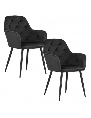 2 krzesła DAKAR - czarny welur