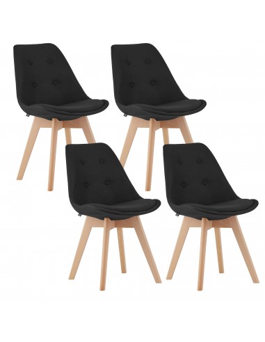 4 krzesła NORI - czarny materiał