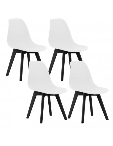 4 krzesła KITO - białe / nogi czarne