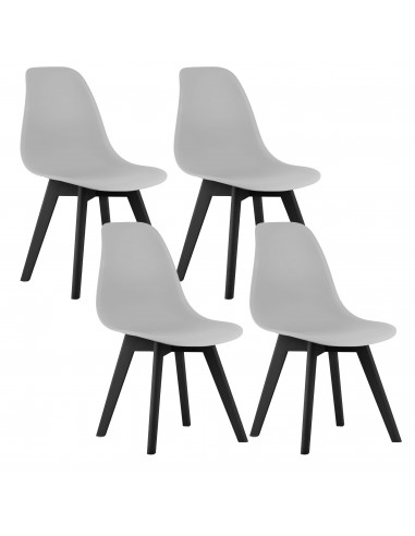 4 krzesła KITO - szare / nogi czarne