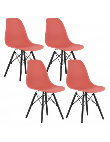 4 krzesła OSAKA cynober / nogi czarne