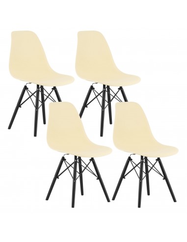 4 krzesła OSAKA kremowe / nogi czarne