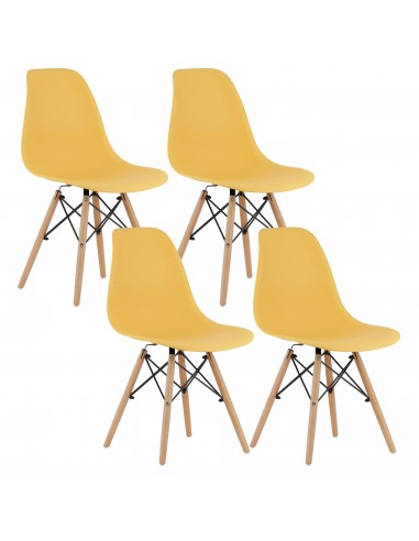 4 krzesła OSAKA musztarda / nogi bukowe