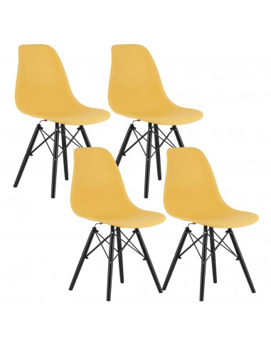 4 krzesła OSAKA musztarda / nogi czarne