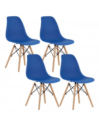 4 krzesła OSAKA granatowe / nogi bukowe