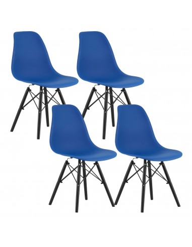 4 krzesła OSAKA granatowe / nogi czarne