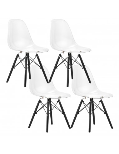 4 krzesła OSAKA przezroczyste / nogi czarne