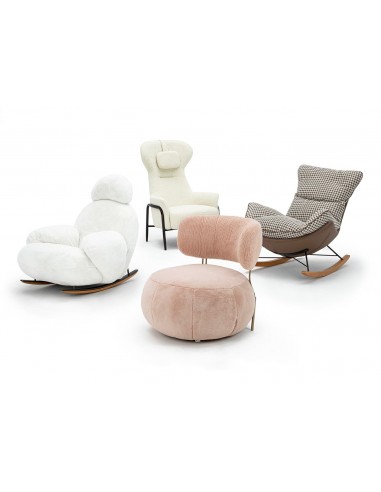 Fotel LOW TEDDY PINK różowy