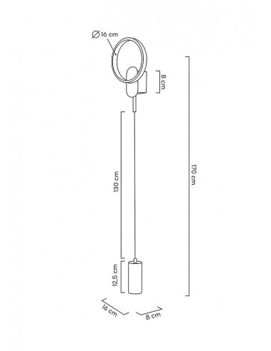 MOOSEE lampa ścienna COMO czarna