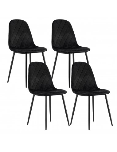 4 krzesła ASTI czarny welur