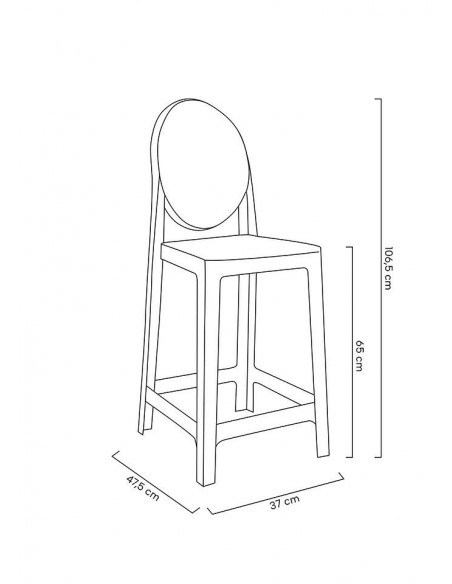 Krzesło barowe VICTORIA 65 cm czarne
