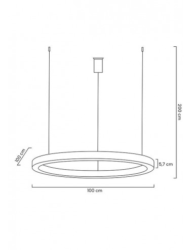 Lampa wisząca RING 100 złota - LED