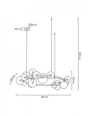 MOOSEE lampa wisząca ALURE 120 czarna