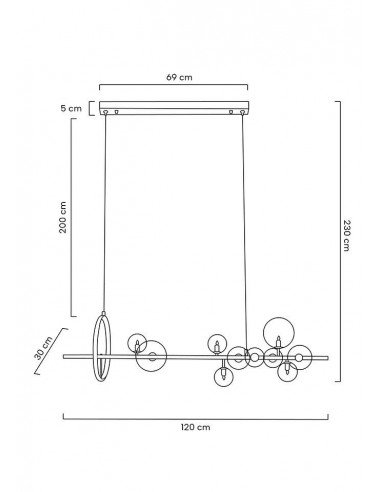 MOOSEE lampa wisząca ALURE LINE 120 czarna