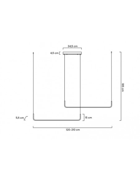 MOOSEE lampa wisząca SHAPE DUO 120 czarna