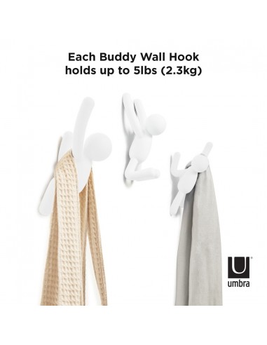 UMBRA wieszak ścienny BUDDY biały