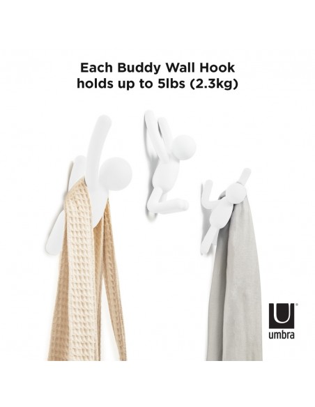 UMBRA wieszak ścienny BUDDY biały