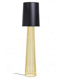 Lampa podłogowa HOLMES STRAIGHT złota z czarnym kloszem