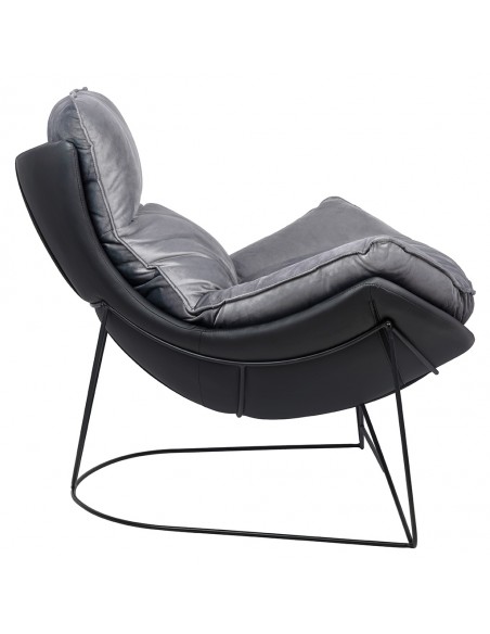 Fotel OTILIA STAND VELVET ciemny  szary welur