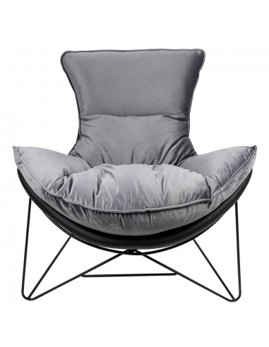 Fotel OTILIA STAND VELVET ciemny  szary welur