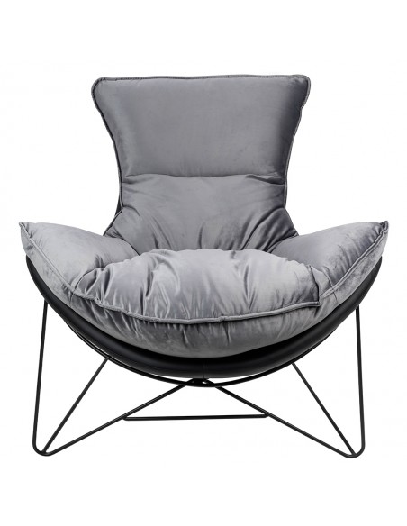 Fotel OTILIA STAND VELVET ciemny  szary welur