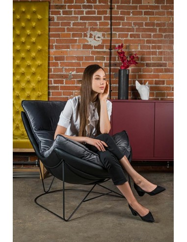 Fotel OTILIA STAND VELVET ciemny  szary welur