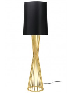 Lampa podłogowa HOLMES złota z czarnym kloszem
