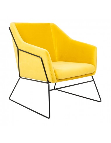 Fotel EMMA VELVET żółty welur - podstawa metal...