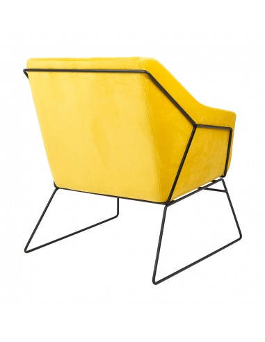 Fotel EMMA VELVET żółty welur - podstawa metal...
