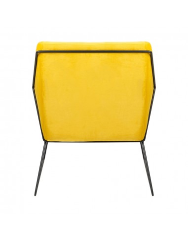Fotel EMMA VELVET żółty welur - podstawa metal...
