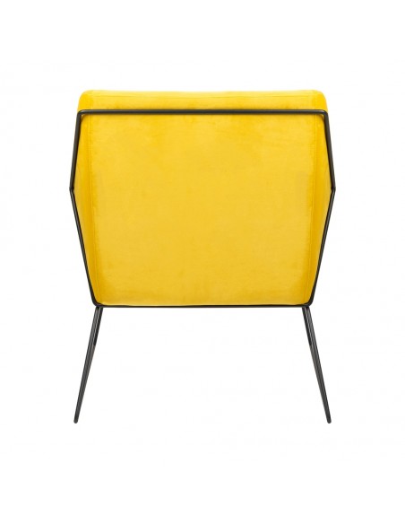 Fotel EMMA VELVET żółty welur - podstawa metal czarna