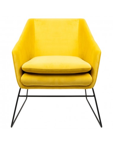 Fotel EMMA VELVET żółty welur - podstawa metal...