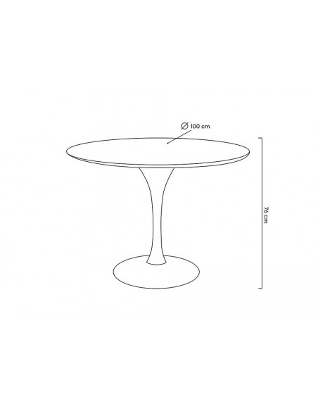 Stół TULIP PREMIUM 100 biały