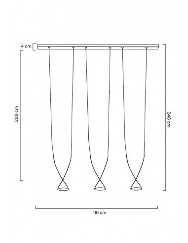 MOOSEE lampa wisząca ATLAS 3 czarna